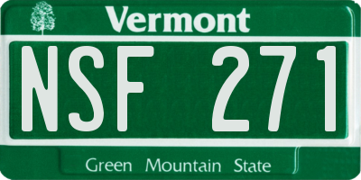 VT license plate NSF271