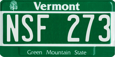 VT license plate NSF273