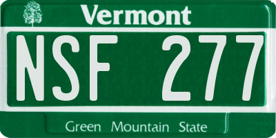 VT license plate NSF277