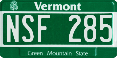 VT license plate NSF285