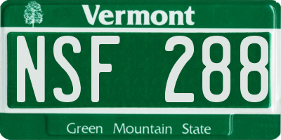 VT license plate NSF288