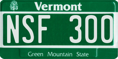 VT license plate NSF300