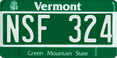 VT license plate NSF324