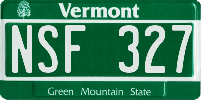 VT license plate NSF327