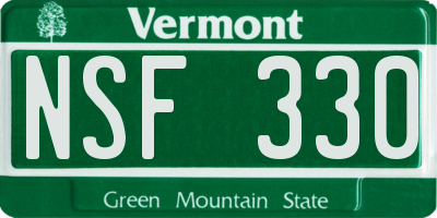 VT license plate NSF330