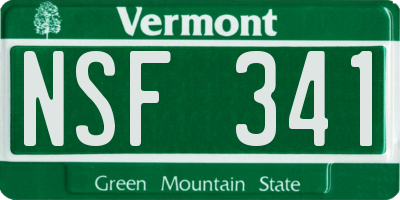 VT license plate NSF341