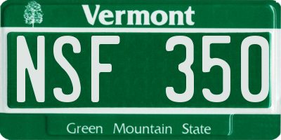 VT license plate NSF350