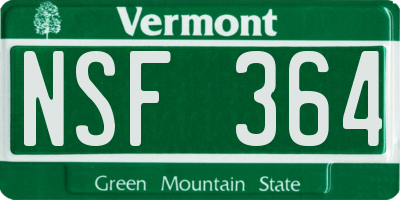 VT license plate NSF364