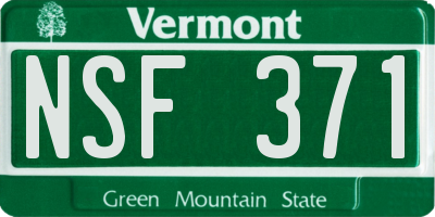 VT license plate NSF371
