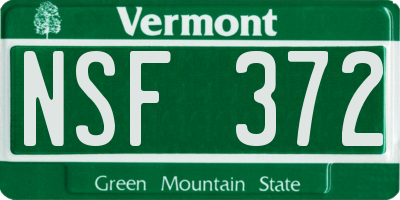 VT license plate NSF372
