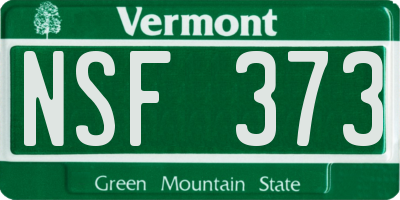 VT license plate NSF373