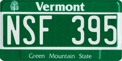 VT license plate NSF395