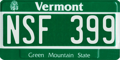 VT license plate NSF399