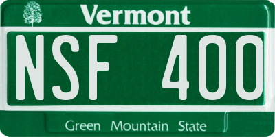 VT license plate NSF400