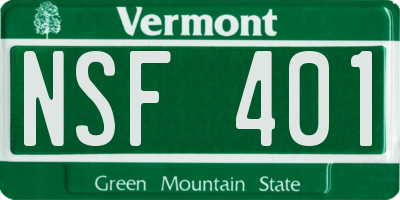 VT license plate NSF401