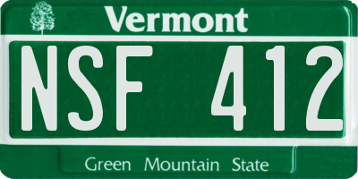 VT license plate NSF412