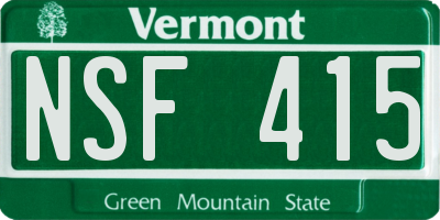 VT license plate NSF415