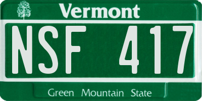 VT license plate NSF417
