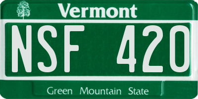 VT license plate NSF420