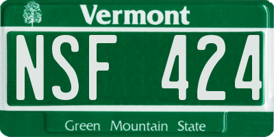 VT license plate NSF424