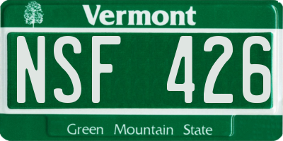 VT license plate NSF426