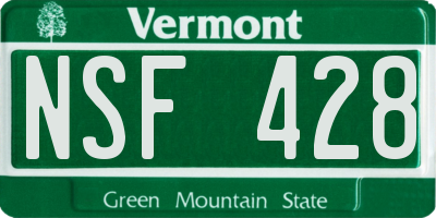 VT license plate NSF428