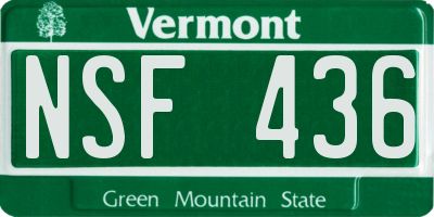 VT license plate NSF436