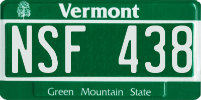 VT license plate NSF438