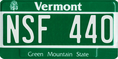 VT license plate NSF440