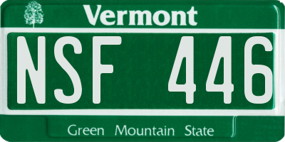 VT license plate NSF446