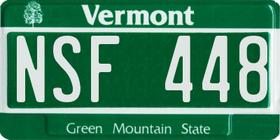 VT license plate NSF448