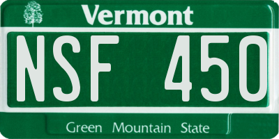 VT license plate NSF450