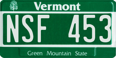 VT license plate NSF453