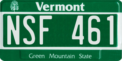 VT license plate NSF461