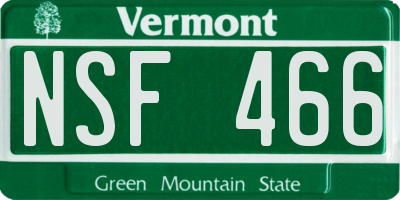 VT license plate NSF466