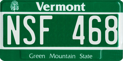 VT license plate NSF468