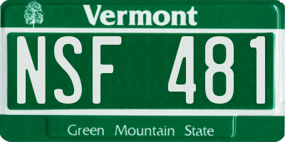 VT license plate NSF481