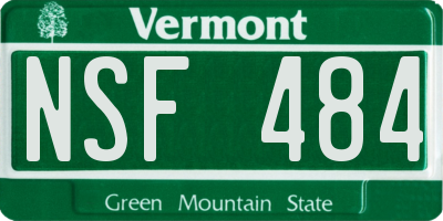 VT license plate NSF484