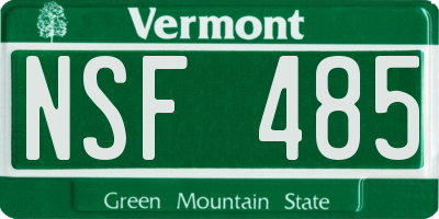 VT license plate NSF485