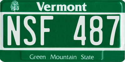 VT license plate NSF487