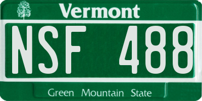 VT license plate NSF488