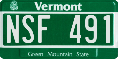 VT license plate NSF491