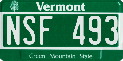 VT license plate NSF493