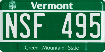 VT license plate NSF495