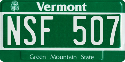 VT license plate NSF507
