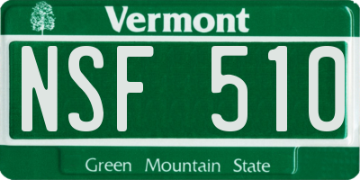 VT license plate NSF510