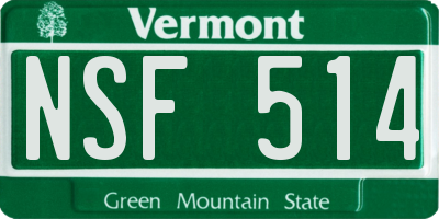 VT license plate NSF514