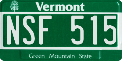 VT license plate NSF515