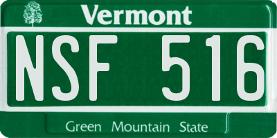 VT license plate NSF516
