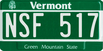 VT license plate NSF517